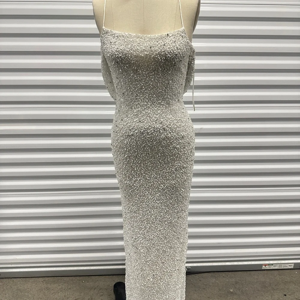 Retrofete NEW WITH TAGS Beaded White Sequin Alice Dress Size XS - Picture 2 of 7